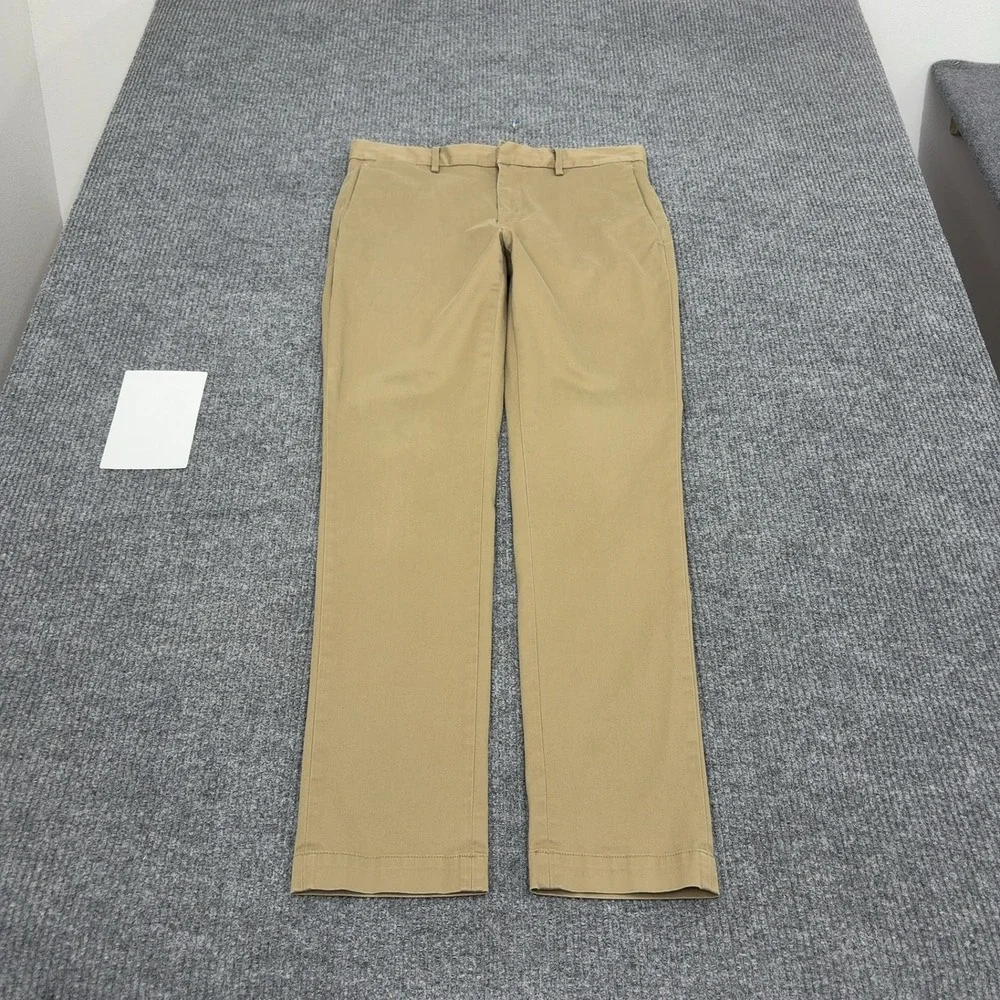 Banana Republic Fulton Chino Pants Mens 33x34 Khaki Cotton Performance Casual